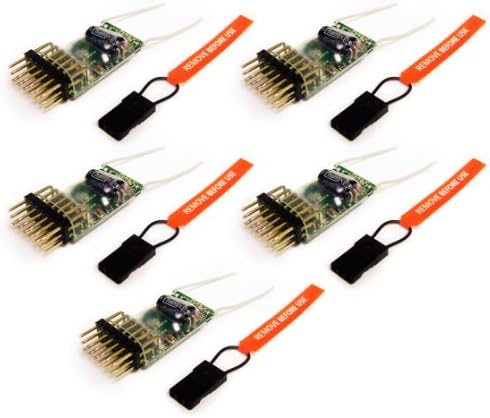 5-Pack of CSRC-RX3000e Spektrum DSM2 Compatible 2.4Ghz 6-Ch Receivers
