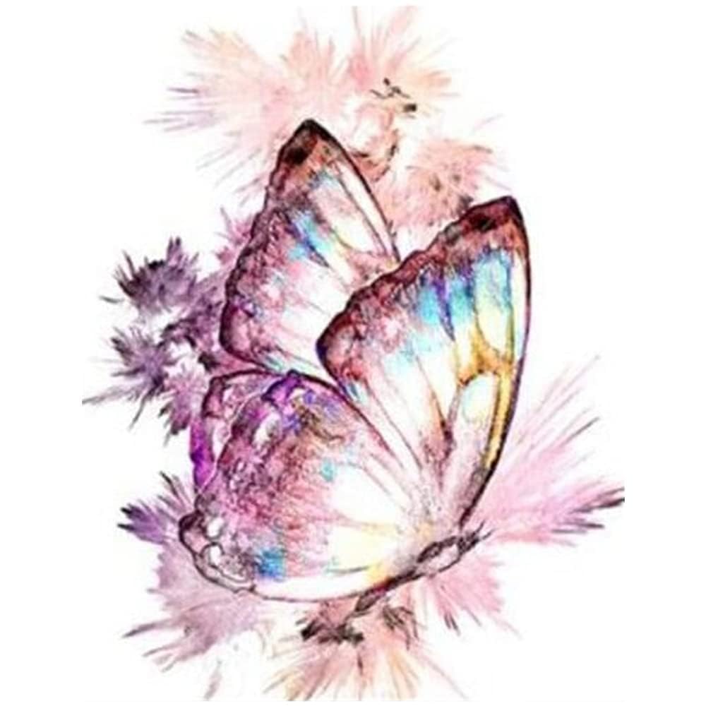 Square 5D DIY Diamond Painting Kits Butterfly 15x19 inches Embroidery Crystal Rhinestone Diamond Mosaic Painting by Numbers Arts Crafts Supplies Adults Children Set for Living Room Decor 40x50 cm