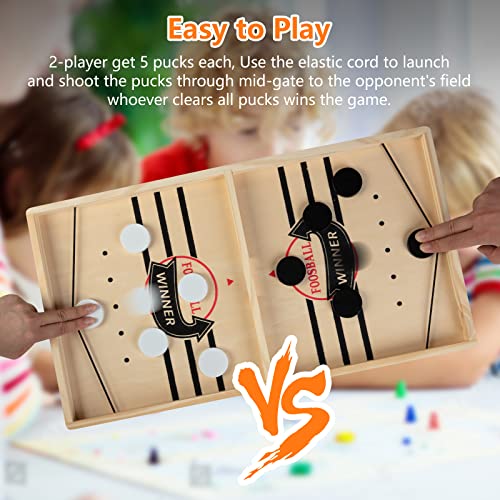 Large Sling Puck Game, Foosball Winner Board Game, Wooden Hockey Table