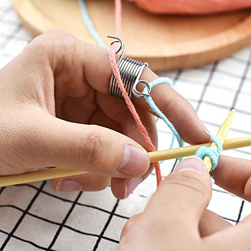 Shuohu 2 Size Metal Yarn Guide Knitting Thimble for Knitting Crafts Accessories Tool size 17mm