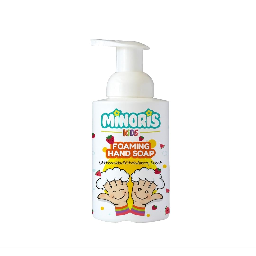 Minoris Kids Foaming Hand Soap – Organic & Hypoallergenic Watermelon & Strawberry Wash – pH 5.5 for Sensitive Skin – Vegan, SLS & Paraben-Free – 300ml