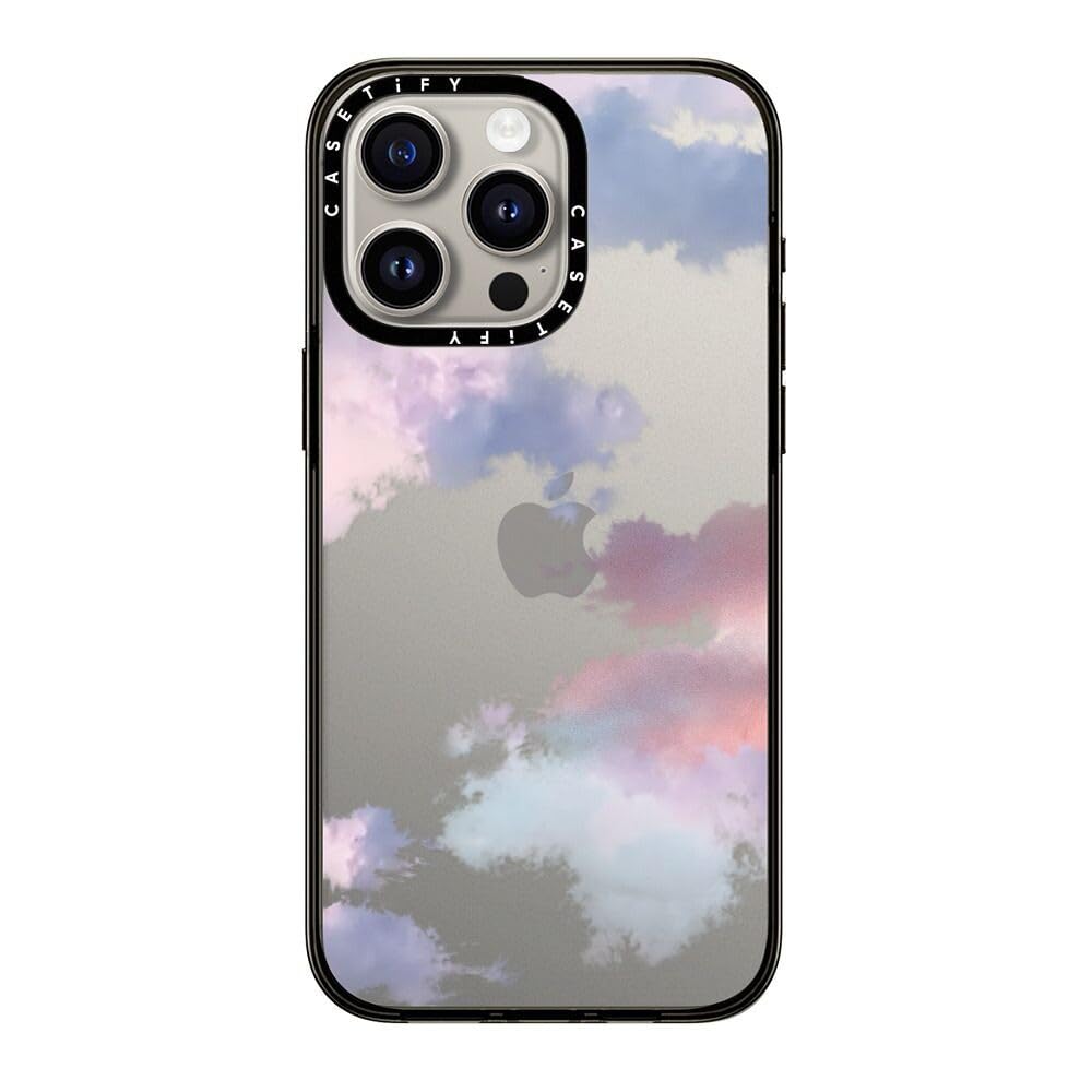 CASETiFY Compact Case for iPhone 15 Pro Max [2X Military Grade Drop Tested / 4ft Drop Protection] - Clouds - Clear Black — image 1