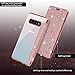 Casetego Compatible Galaxy S10 Plus Case,Glitter Shiny Bling Slim PU Leather Folio Flip Case with Card Slot & Clear Soft TPU Back Cover for Samsung Galaxy S10 Plus,Rose Gold
