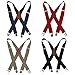 Bundle Monster 4pc Plain Colored Design X-Back Adjustable Clip Unisex Suspender