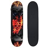 NPET Pro Skateboard Complete 31 Inch 7 Layer Canadian Maple Double Kick Concave Deck Skating Skateboard