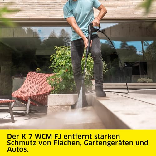 Kärcher Hochdruckreiniger K 7 WCM FJ, Druck: max. 180 bar, Fördermenge: 600 l/h, Flächenleistung: 60 m²/h, Gewicht: 17,1 kg, HD-Pistole, Vario Power-Strahlrohr, Dreckfräser, Schaumdüse thumbnail 2