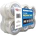 Grizzly Brand Clear Packing Tape Refill Rolls for Shipping, Moving, Packaging - True 2 inch x 65 Yards, 2.8mil Thick, 12 Rolls primary