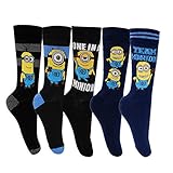 Mens/boys Official Licensed Despicable Me 3 Pairs Of 'Minions' Character Socks / Uk 6-11 Eur 39-45