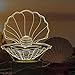 YiaMia Mermaid Decor 3D Night Light Led Shell Lamp Under The Sea Party Supplies and Table Decorations for Home Smart Touch 7 Colors Change USB Powered Gifts for Valentine's Day