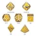DnDnD Gold Metal Dice Set, 7 PCS Glossy Metal Dungeons and Dragons Dice with Gift Metal Tin for Dice Collector Board Game Player