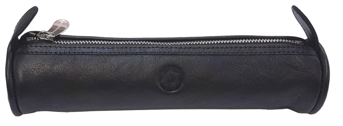 Sonnenleder "Storm" High Quality Leather Pen Holder Roll, Color: Black, Natural Leather * Made in Germany