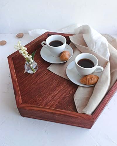 Amazon.com: Large Wooden Hexagon Tray 18 Inch by ...