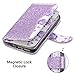 ULAK Galaxy S7 Wallet Case, Magnetic Premium PU Leather Flip Stand Folio Cover with Built-in 9 Slots and Wrist Strap for Samsung Galaxy S7 (5.1 inch) 2016 Release (Bling+Flower) Will not Fit S7 Edge