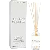 Sweet Water Decor Non-Toxic Cashmere and Vanilla Reed Diffuser Set, Cashmere, Sandalwood, Milky Coconut, Bourbon Vanilla Scented Diffuser for Home, Light Fragrance, Made in The USA, 3.5 FL OZ