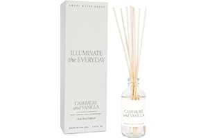 Sweet Water Decor Non-Toxic Cashmere and Vanilla Reed Diffuser Set, Cashmere, Sandalwood, Milky Coconut, Bourbon Vanilla Scented Diffuser for Home, Light Fragrance, Made in The USA, 3.5 FL OZ