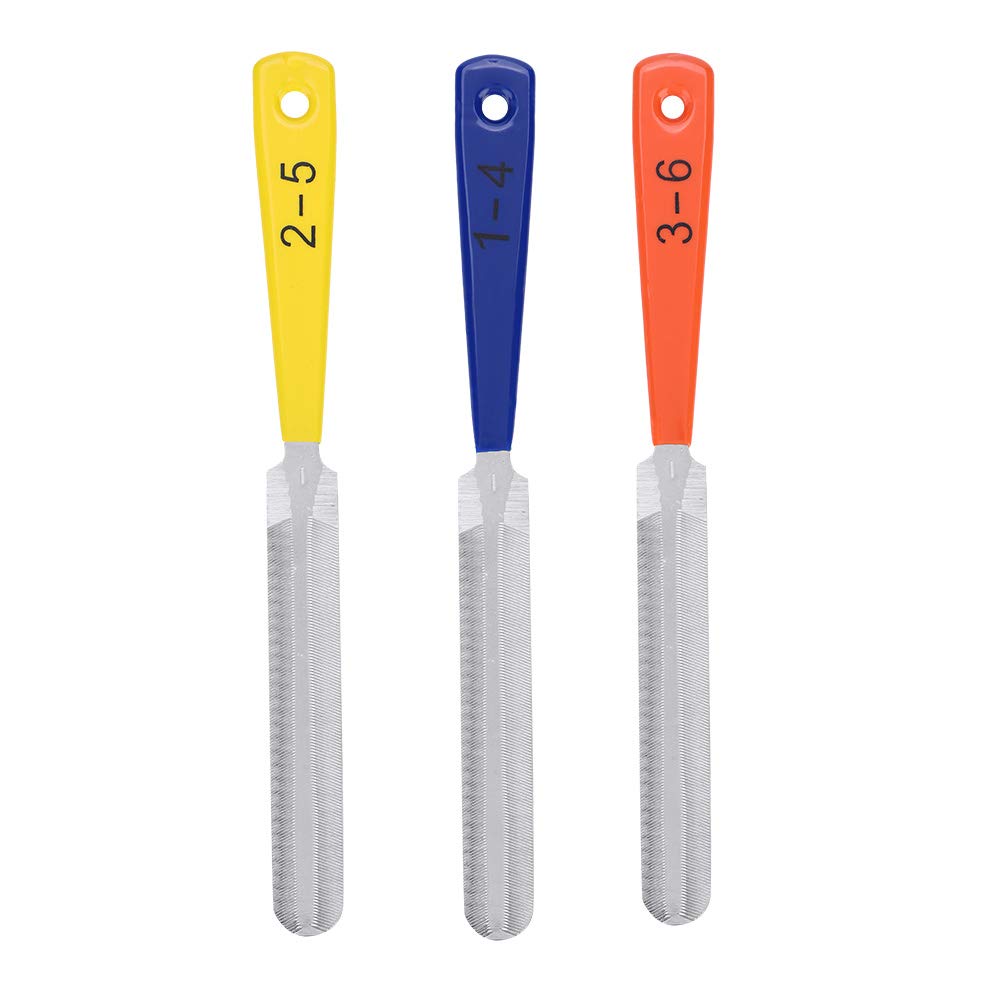 Nut File Set, 3 Pieces Stainless Steel 7.2 Inches Long Double Edge Nut Slotting File, Guitar Repairing and Instrument Modifying Tools for Guitars, Ukulele, Bass, Banjo