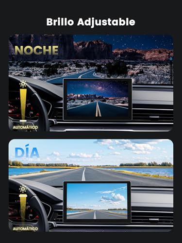Carplay Auto, 9'' Schermo per Auto, Supporto CarPlay e Android Auto, Dash Cam 4K Integrata e Telecamera Posteriore 1080P, Navigazione GPS/Bluetooth 5.0/Controllo Vocale/Mirror Link/FM, SD 64GB Inclusa