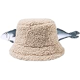 Fish Hats,Funny Plush Hat,Winter Plush Hat with Fish,Crazy hats for adults and Kids Winter Dress Up Costume & Party Hats