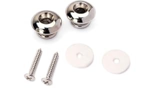 SUPVOX 2 Pcs Guitar Strap Lock Buttons Chrome Metal Mushroom Head Replacement for Electric Acoustic Bass