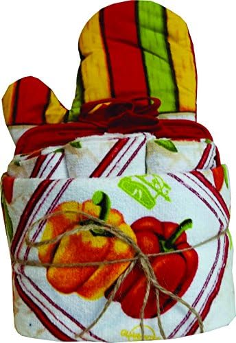 Dish Towel Set 14 Piece Print (Pepper)