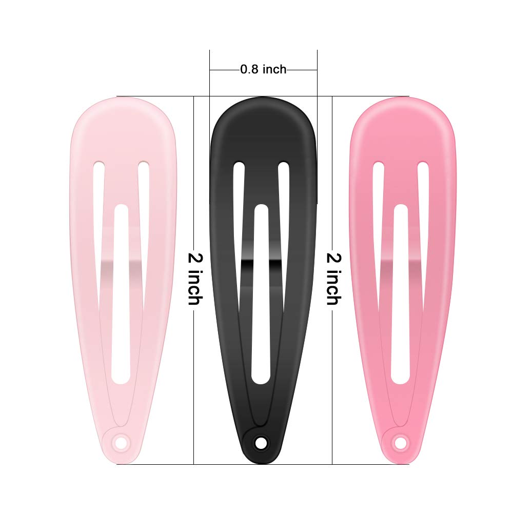 Hair Clips, ECADY (100-Pack 20 Colors) Non-Slip Snap Barrettes for Girls, Women, Kids - 2 Inch : Beauty