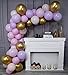 PartyWoo Purple Pink Gold Balloons, 60 pcs 12 Inch Light and Metallic Balloons for Princess Birthday Party, Baby Shower