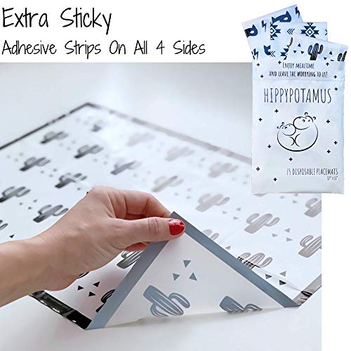 image for Hippypotamus Disposable Placemats Baby - 75 BPA Free Table Toppers for