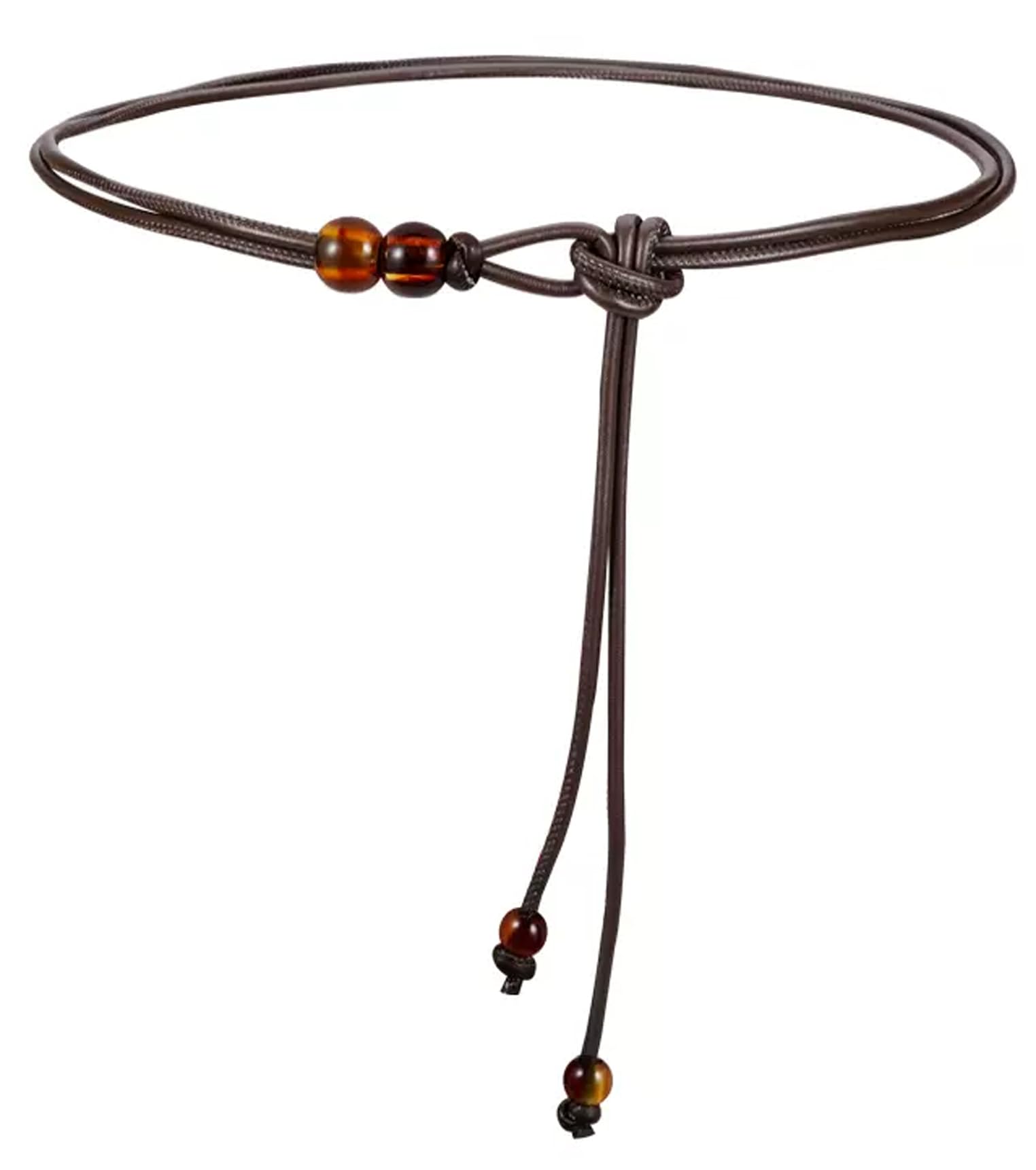 Photo 1 of Muaquata Womens Faux PU Leather Bead Rope Skinny Tie Belts for Skirt Dresses Jeans Pants Thin Dress Waist Belt