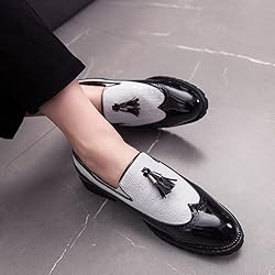 HuitJours Mens Loafer Two Tone Colors Slips on