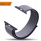 amBand Compatible for Apple Watch Sport Loop Band 42mm, Lightweight Breathable Nylon Replacement Band Compatible for Apple Watch Series 1, Series 2, Series 3, Sport, Edition-Midnight Blue