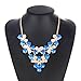 iWenSheng Women Multi-layer Flower Shaped Bubble Bib Statement Necklace (Blue)