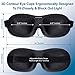 3D Sleep Mask Set Eye Mask for Sleeping Contoured Lightweight Foam No Pressure on Eyes Ideal for Airplane Travel Carry Bag Free Ear Plugs & Carry Pouch Adjustable Strap Men Women Kids Black
