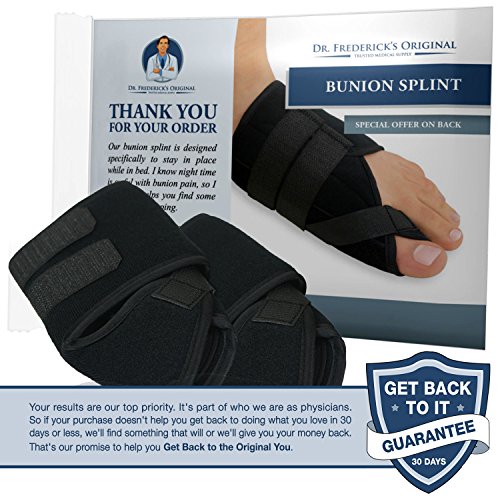 Dr. Frederick's Original Nighttime Bunion Splints - 2 Double-Stitched Velcro Bunion Correctors - Bunion Relief for Bedtime - for Men & Women