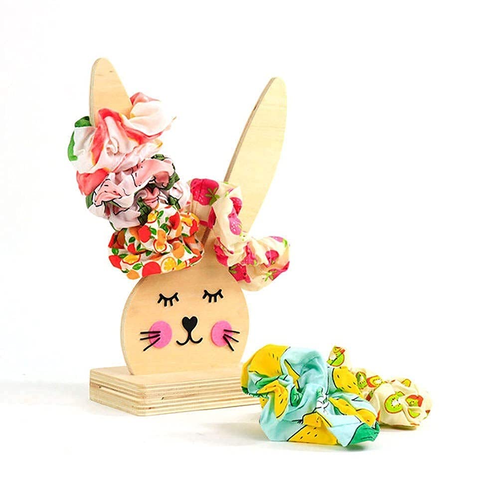 Bunny Ear Wooden Scrunchie Holder for Girls