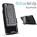 Star Armor Holster Cases Compatible for iPhone 4, iPhone 4S, Dual Layers Kickstand Phone Cover with [Premium HD Screen Protector Included] and Locking Belt Clip (Black)