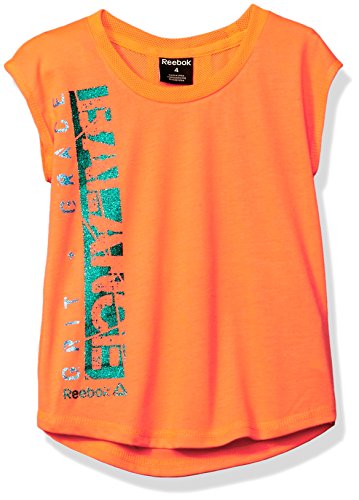 Reebok Little Girls' Balance Mesh Tee, Coral, 6X