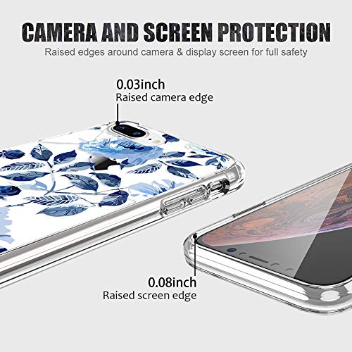 iPhone-8-Plus-Case-iPhone-7-Plus-Case-with-Screen-Protector-LUHOURI-Clear-Girls-Women-Slim-Fit-Protective-Hard-Case-with-Soft-TPU-Bumper-Silicone-Cover-Phone-Case-for-iPhone-8-Plus-7-Plus-Blue