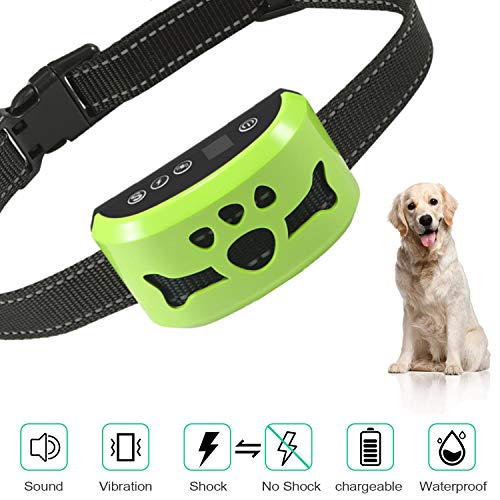 Dog No Bark Collar with Smart Detection Vibration and Harmless Shock- Rechargeable Anti Barking Device for Small Medium and Large Dog  (C165)