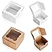 25 Pack White Bakery Box with Window 4X4X2.5 inch Eco-Friendly Paper Cardboard. Gift Packing Boxes for Pastries, Cookies, Small Cakes, Pie