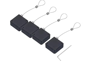 MECCANIXITY Retractable Cable Lock with Double-Sided Adhesive ABS Remote Control Security Lock for TV, DVD,Showroom,Remote,60