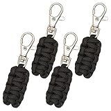 Paracord Zipper Pulls (Metal Hook Thin Enough To Attach To Almost Any Zipper) 4 Pack - Variety of Colors