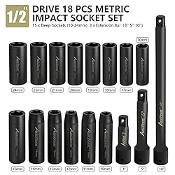 AVID POWER 18pcs 1/2-inch Drive Impact Socket