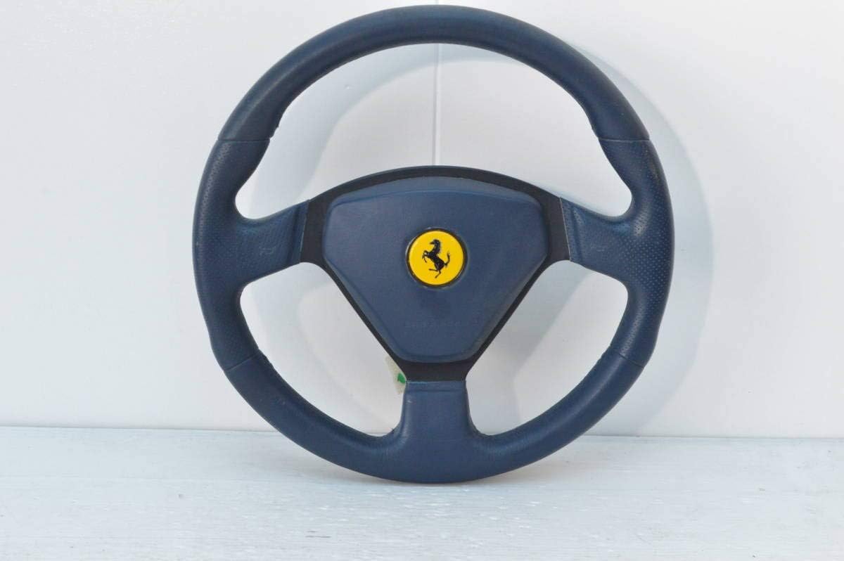 Amazon 中古 フェラーリ 360 モデナ 純正 ブルー レザー ステアリング Momo製 エアバック付属 品番 A ステアリング ハンドル 車 バイク