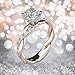 Wedding Ring for Women Silver Ring Bridal Zircon Diamond Elegant Engagement Wedding Band Ring Engagement Gifts (7, Rose Gold)