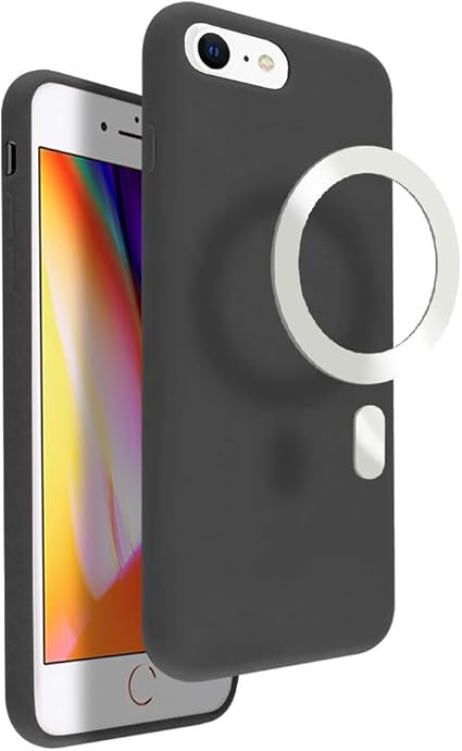 Amazon Co Jp Veci Iphone Se 8 マグネットケース マグセーフアクセサリー対応 シリコン素材 内蔵マグネット Magsafe Iphone Se 8 Black 家電 カメラ