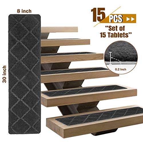Seloom 2021 Upgraded Stair Treads with SelfAdhesive Non Slip Backing