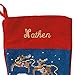 Lillian Vernon Personalized Heirloom Christmas Stocking Needlepoint Sleigh and Reindeer, 100% Wool, 9.5