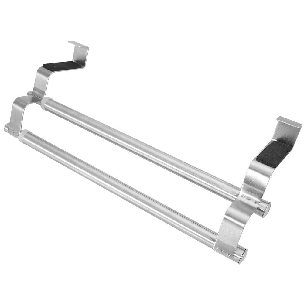 Over the Door Towel Rail, Towel Rack Stainless Steel Retractable Bath Double and Single Bar Towel Shelf Holder for Bedroom Bathroom Kitchen Living room(2#)