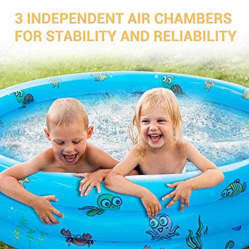 AsterOutdoor Kids Inflatable Swimming Pool 3 Rings Round Pools Baby