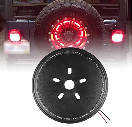 Spare Tire LED 3rd Brake Light Lamp Ring for 1986-2017 Jeep Wrangler JK TJ LJ YJ CJ,Red Light,Easy to lnstallation--AutoSky (Clear)
